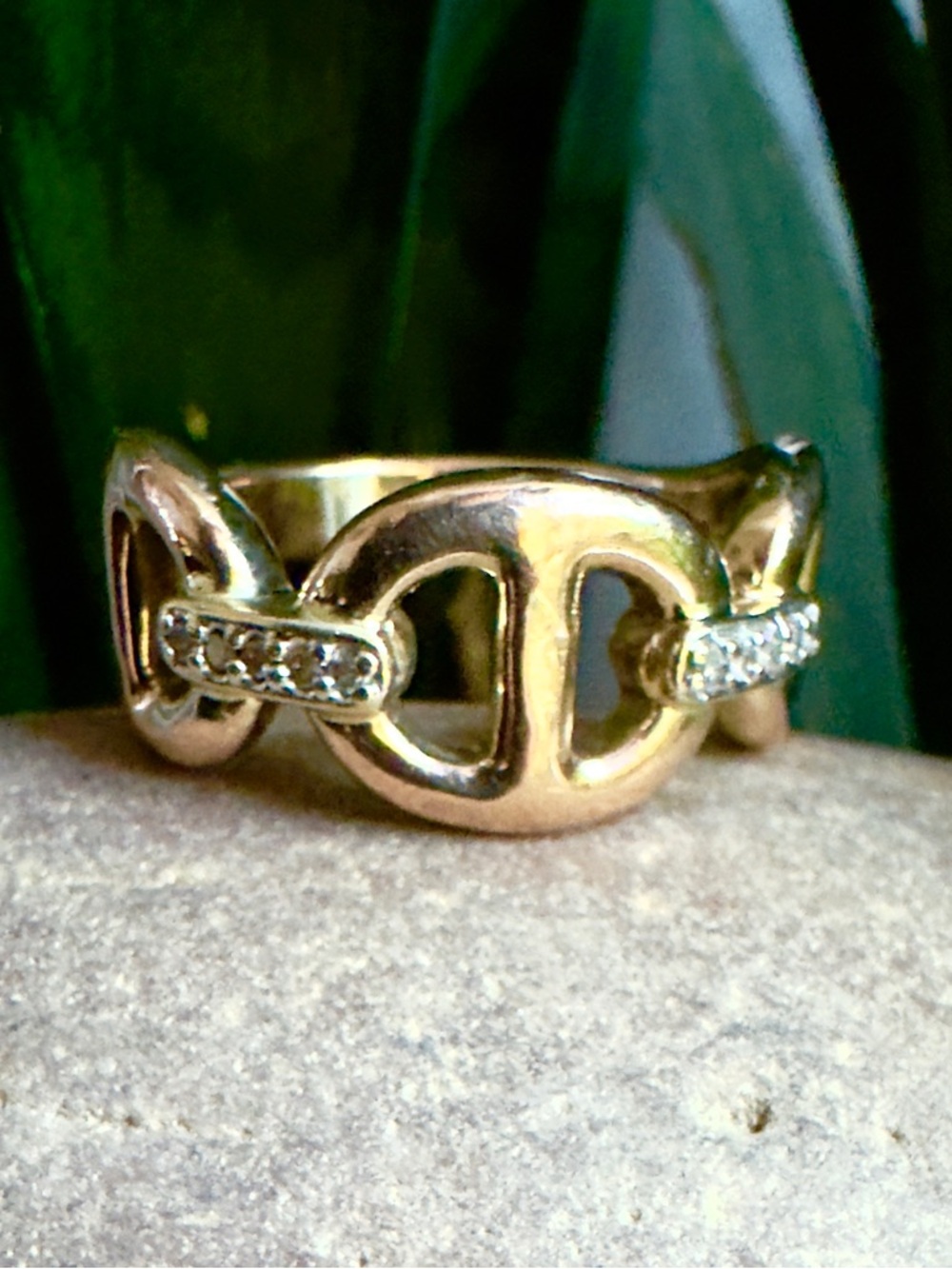 14k Diamond Mariner Ring